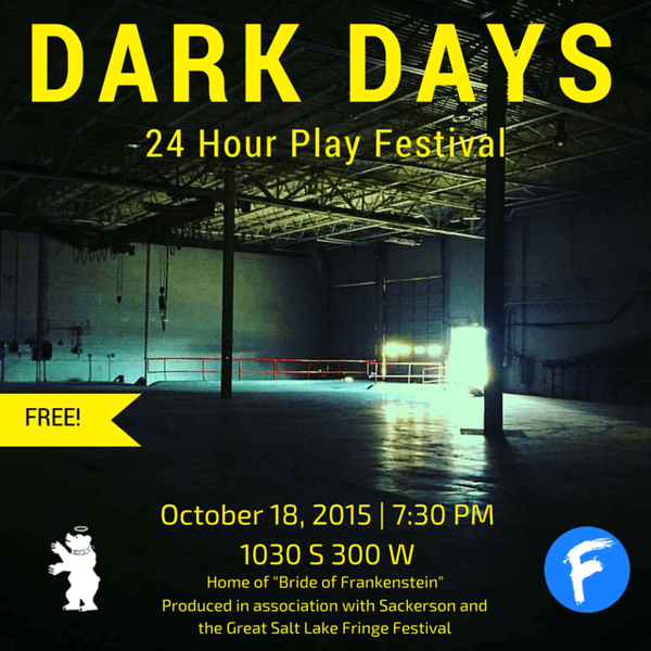 The advertisement for Dark Days 24 hour theatre festival presented by Sackerson